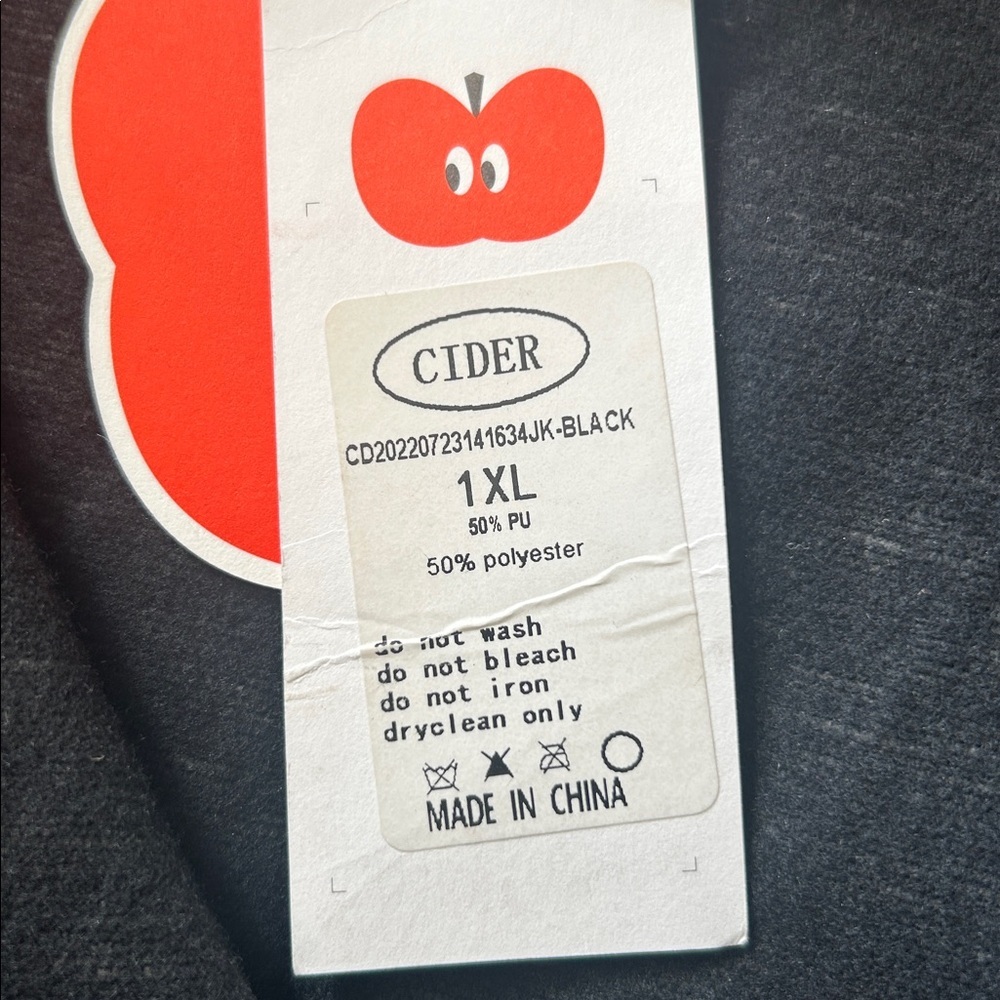 NWT Cider Black Oversized Faux Leather Blazer Jacket Size XL - Picture 9 of 12